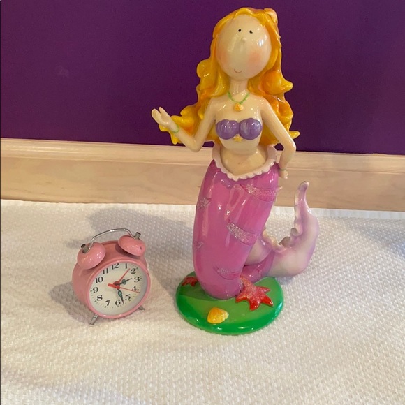 Ceramic Mermaid Alarm clock - Picture 2 of 5
